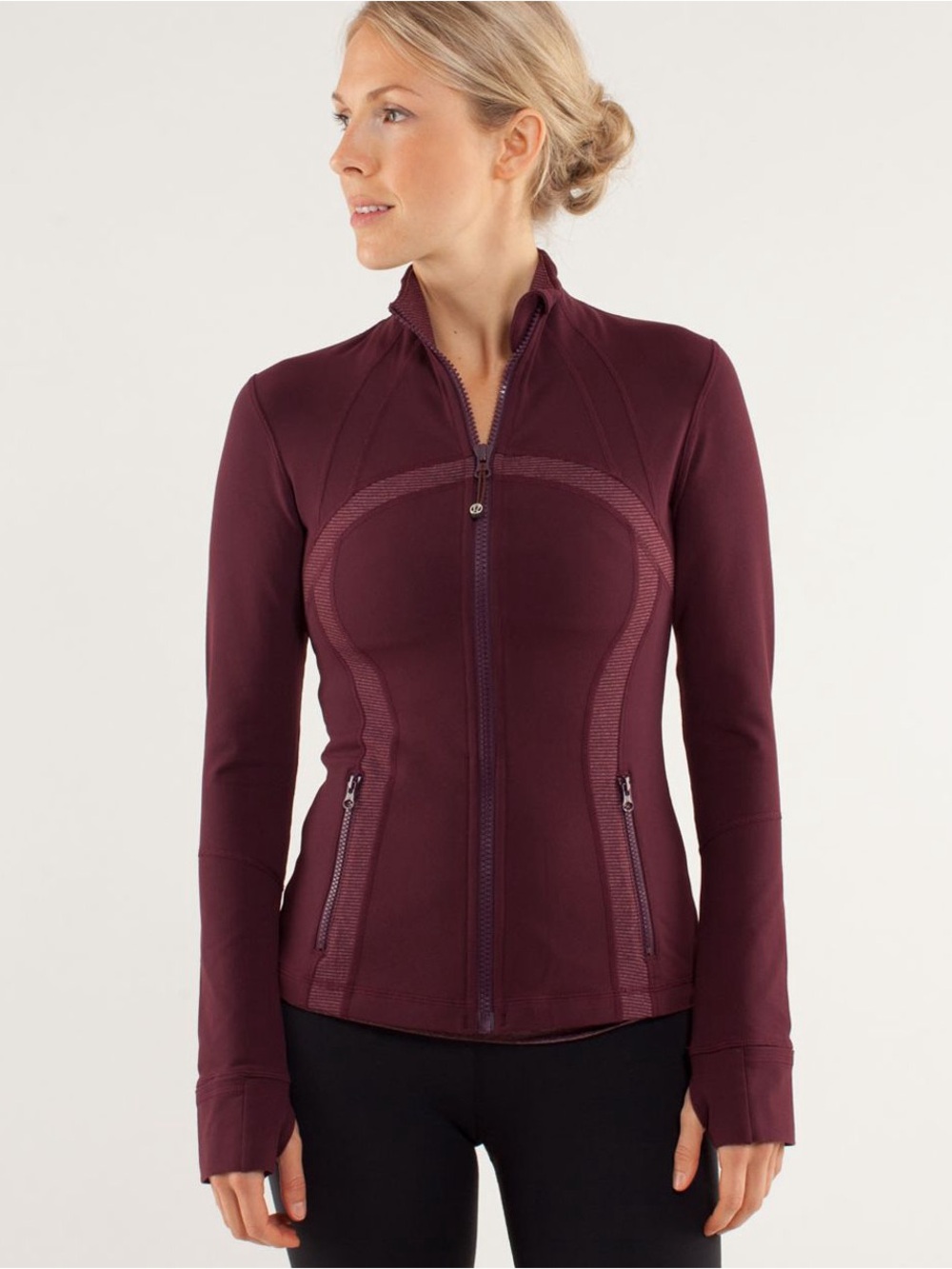 Lululemon Define Jacket Bordeaux Drama / Tonka Stripe Heathered Size 12